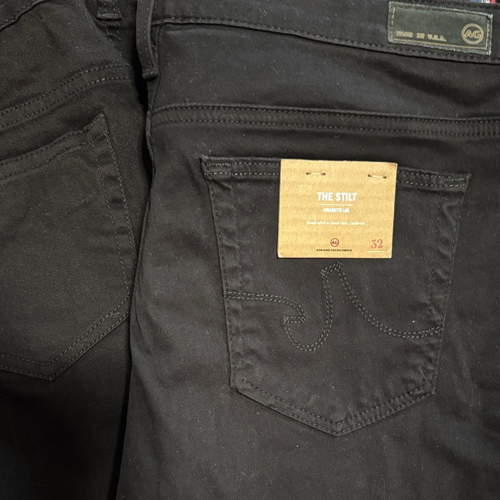 AG Women's Black Stilt Jeans size 32 New with tags never worn. Dark black - Picture 3 of 6